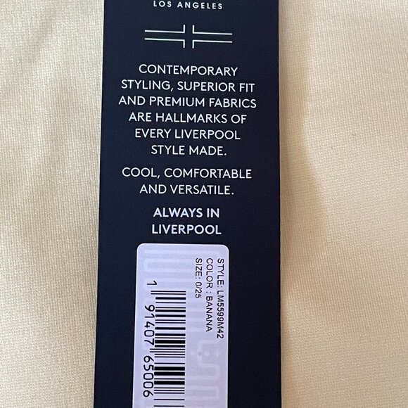 NWT Liverpool Los Angeles Yellow Kelsey Stretch Twill Mid Rise Trousers 0/25 - Picture 14 of 16